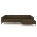 Sofá Bipartido Sala de Estar Kiara 352cm Chaise Direito Pés de Ferro Couro Capuccino G52 - Gran Belo