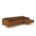 Sofá Bipartido Sala de Estar Kiara 352cm Chaise Direito Pés de Ferro Couro Caramelo G52 - Gran Belo