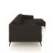 Sofá Bipartido Sala de Estar Kiara 352cm Chaise Direito Pés de Ferro Couro Marrom G52 - Gran Belo