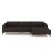 Sofá Bipartido Sala de Estar Kiara 352cm Chaise Direito Pés de Ferro Couro Marrom G52 - Gran Belo