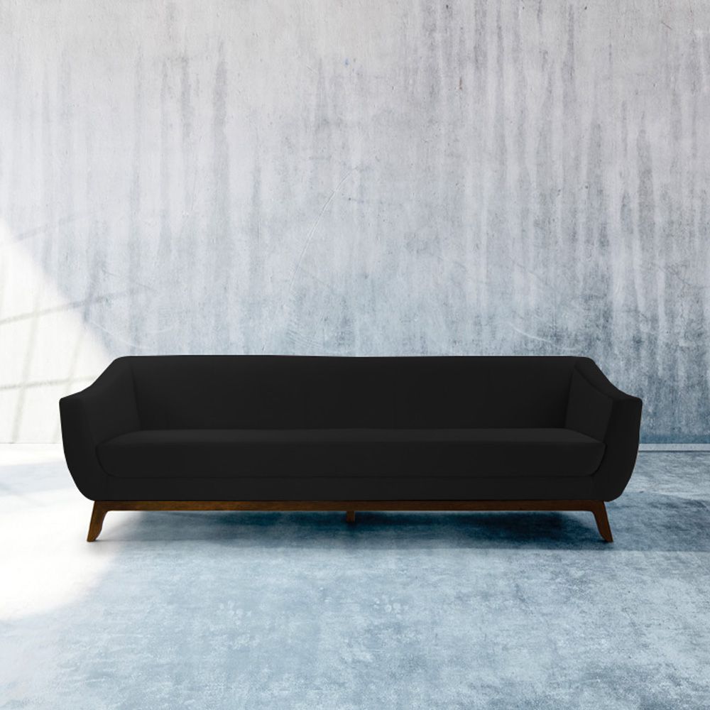 Sofá Boomer 210cm Corano Preto - Gran Belo