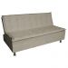 Sofá Cama Decorativo 2 Lugares Encosto Reclinável 190cm Impala Suede Bege G23 - Gran Belo