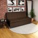 Sofá Cama Decorativo 2 Lugares Encosto Reclinável 190cm Impala Suede Marrom G23 - Gran Belo