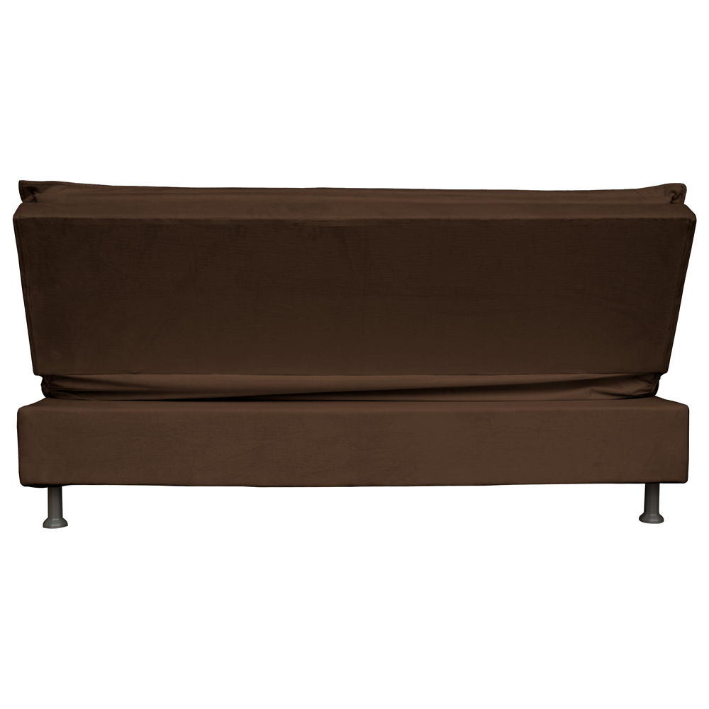 Sofá Cama Decorativo 2 Lugares Encosto Reclinável 190cm Impala Suede Marrom G23 - Gran Belo