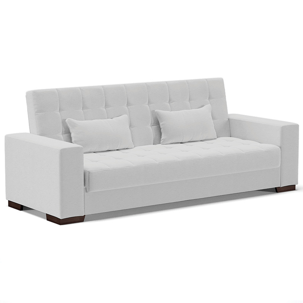 Sofá Cama Decorativo 210cm Beesley Linho Cinza G19 - Gran Belo