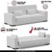 Sofá Cama Decorativo 210cm Beesley Linho Cinza G19 - Gran Belo