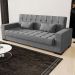 Sofá Cama Decorativo 210cm Beesley Linho Grafite G19 - Gran Belo