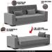 Sofá Cama Decorativo 210cm Beesley Linho Grafite G19 - Gran Belo