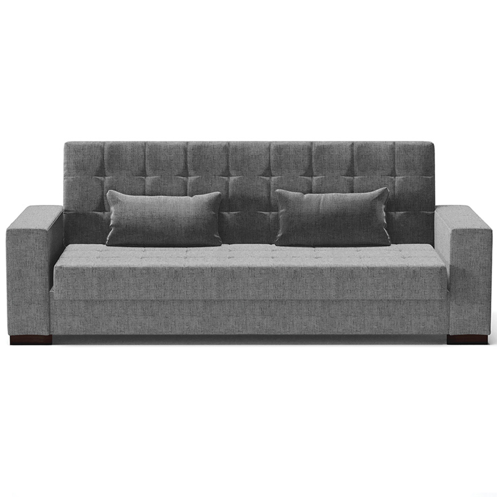 Sofá Cama Decorativo 210cm Beesley Linho Grafite G19 - Gran Belo
