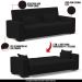 Sofá Cama Decorativo 210cm Beesley Linho Preto G19 - Gran Belo