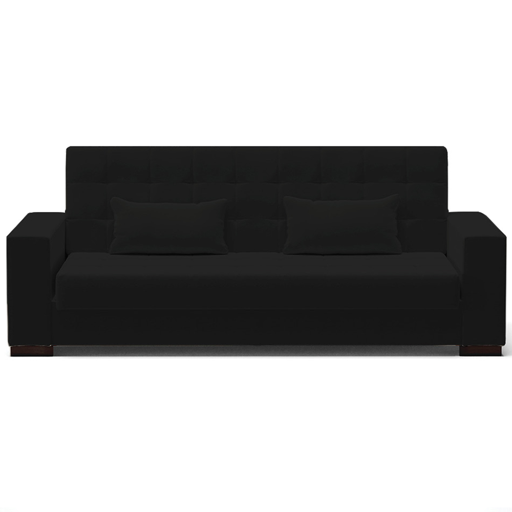 Sofá Cama Decorativo 210cm Beesley Linho Preto G19 - Gran Belo