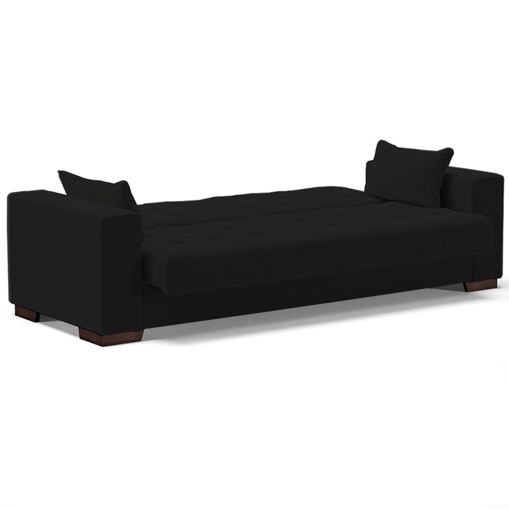 Sofá Cama Decorativo 210cm Beesley Linho Preto G19 - Gran Belo