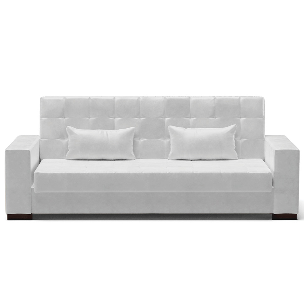 Sofá Cama Decorativo 210cm Beesley Pu Branco Brilho G19 - Gran Belo