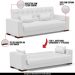 Sofá Cama Decorativo 210cm Beesley Pu Branco Fosco G19 - Gran Belo