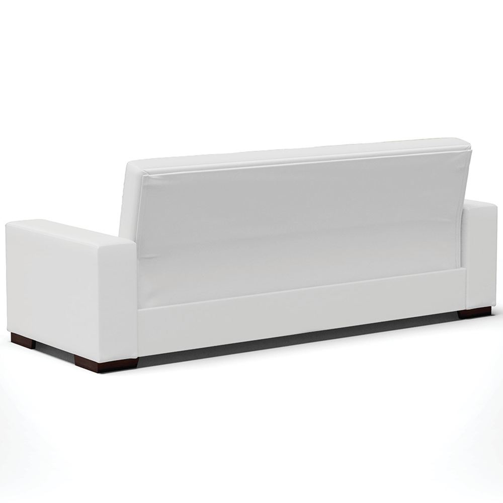 Sofá Cama Decorativo 210cm Beesley Pu Branco Fosco G19 - Gran Belo