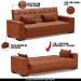Sofá Cama Decorativo 210cm Beesley Pu Nozes G19 - Gran Belo