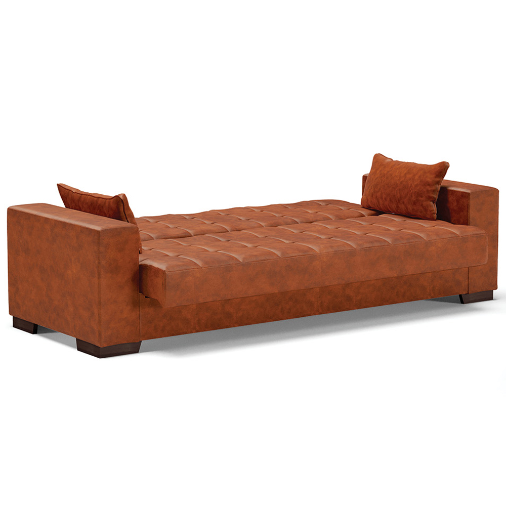 Sofá Cama Decorativo 210cm Beesley Pu Nozes G19 - Gran Belo
