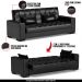 Sofá Cama Decorativo 210cm Beesley Pu Preto Brilho G19 - Gran Belo