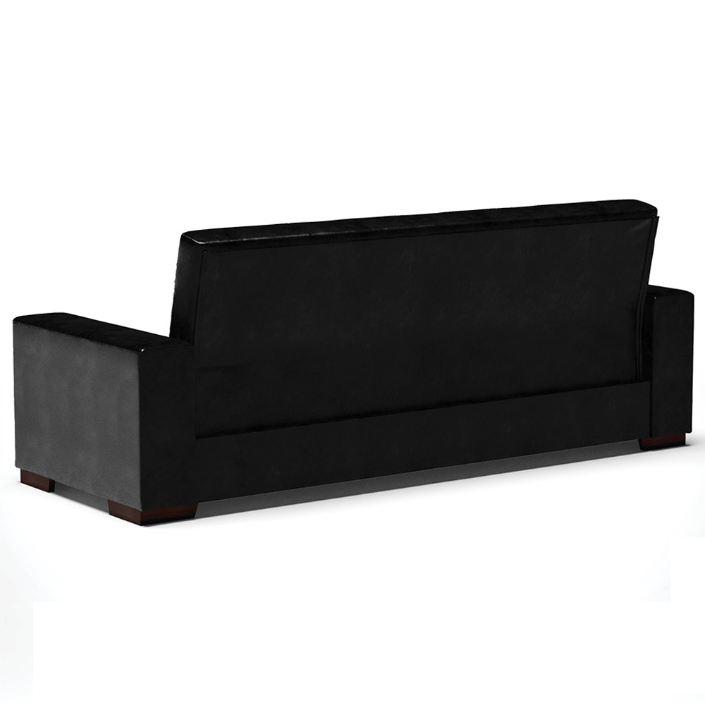 Sofá Cama Decorativo 210cm Beesley Pu Preto Brilho G19 - Gran Belo