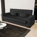 Sofá Cama Decorativo 210cm Beesley Pu Preto Fosco G19 - Gran Belo