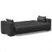 Sofá Cama Decorativo 210cm Beesley Pu Preto Fosco G19 - Gran Belo