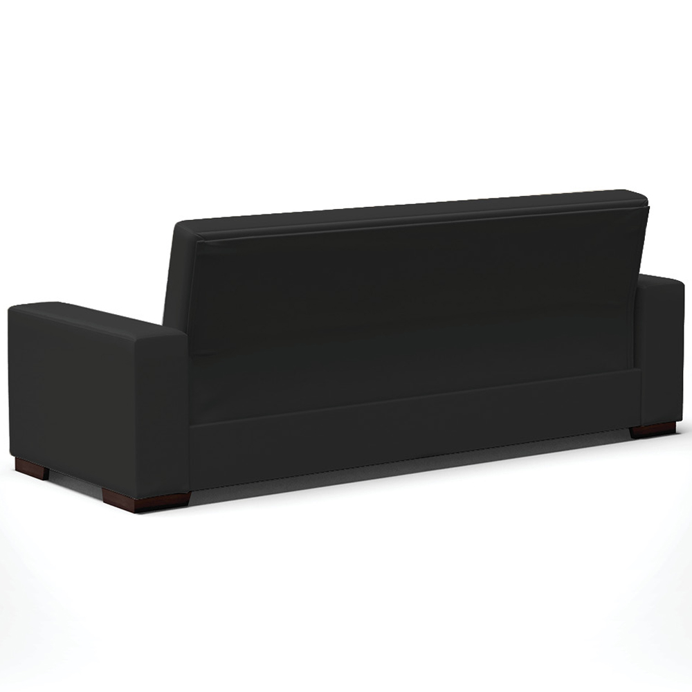 Sofá Cama Decorativo 210cm Beesley Pu Preto Fosco G19 - Gran Belo
