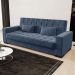 Sofá Cama Decorativo 210cm Beesley Suede Azul Marinho G19 - Gran Belo