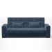 Sofá Cama Decorativo 210cm Beesley Suede Azul Marinho G19 - Gran Belo