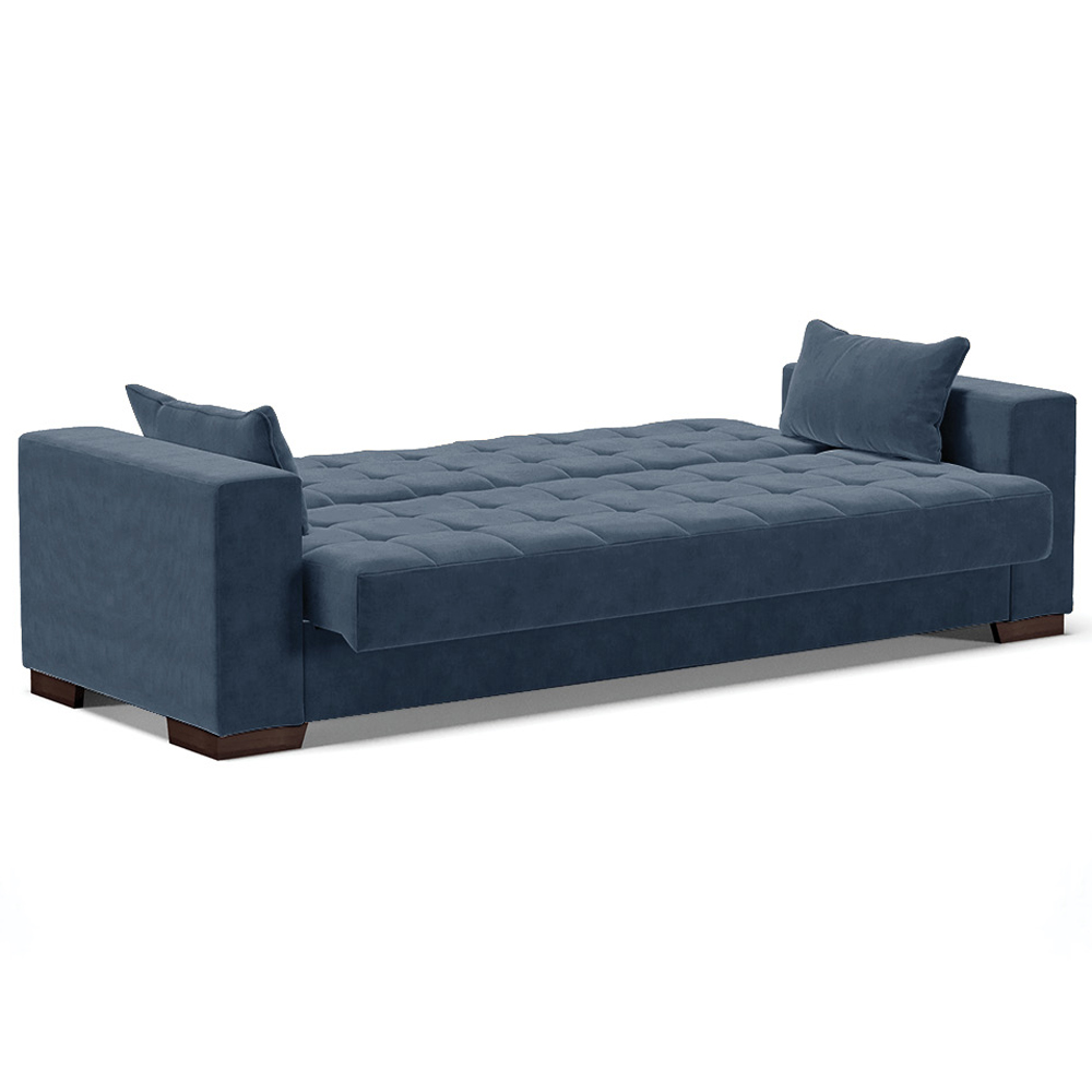 Sofá Cama Decorativo 210cm Beesley Suede Azul Marinho G19 - Gran Belo