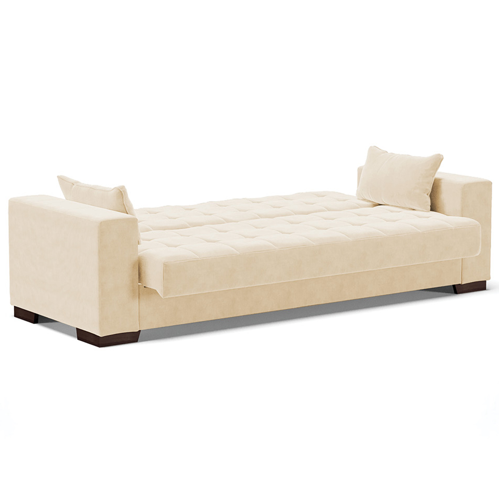 Sofá Cama Decorativo 210cm Beesley Suede Bege G19 - Gran Belo