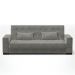 Sofá Cama Decorativo 210cm Beesley Suede Grafite G19 - Gran Belo