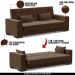 Sofá Cama Decorativo 210cm Beesley Suede Marrom G19 - Gran Belo