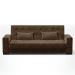 Sofá Cama Decorativo 210cm Beesley Suede Marrom G19 - Gran Belo