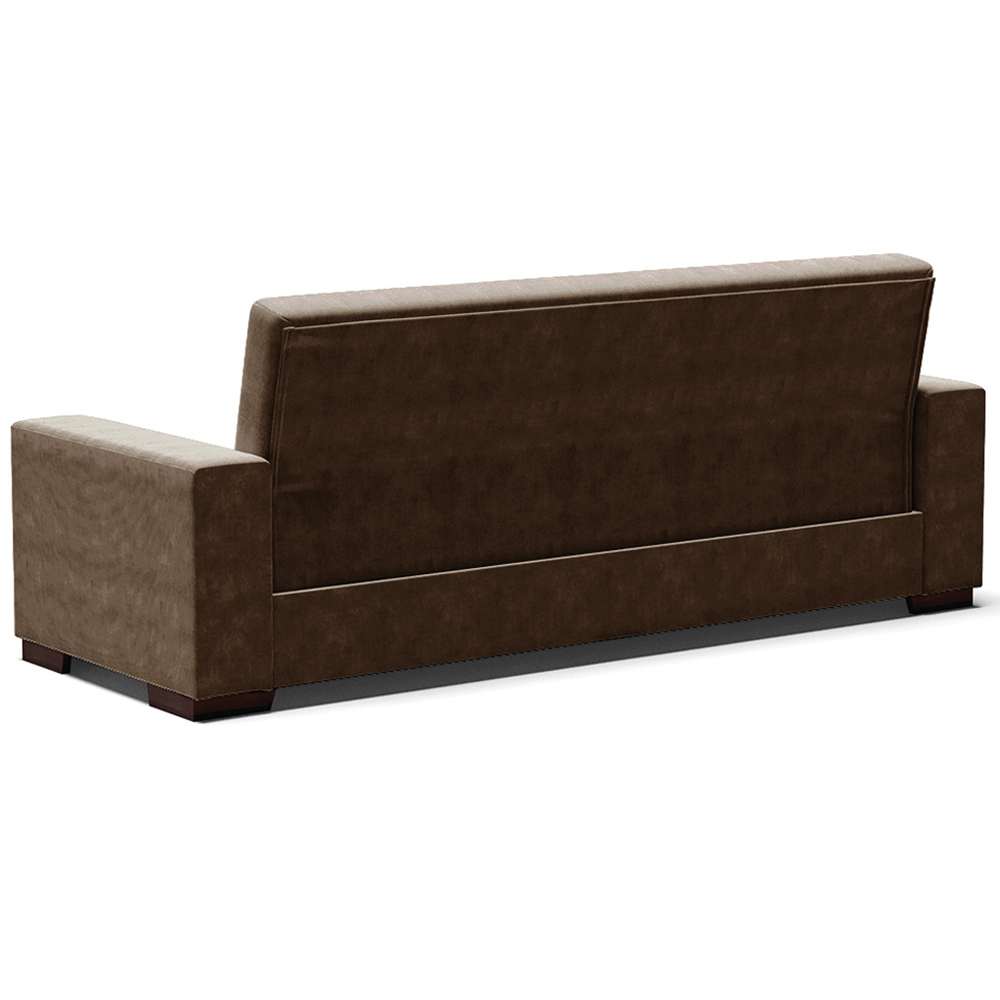 Sofá Cama Decorativo 210cm Beesley Suede Marrom G19 - Gran Belo