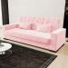 Sofá Cama Decorativo 210cm Beesley Suede Rosa G19 - Gran Belo