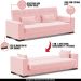 Sofá Cama Decorativo 210cm Beesley Suede Rosa G19 - Gran Belo