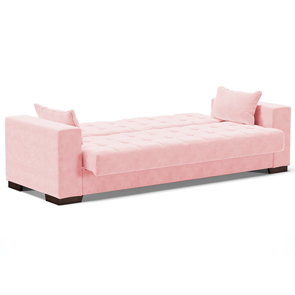 Sofá Cama Decorativo 210cm Beesley Suede Rosa G19 - Gran Belo
