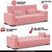 Sofá Cama Decorativo 210cm Beesley Suede Rose G19 - Gran Belo