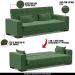Sofá Cama Decorativo 210cm Beesley Suede Verde G19 - Gran Belo