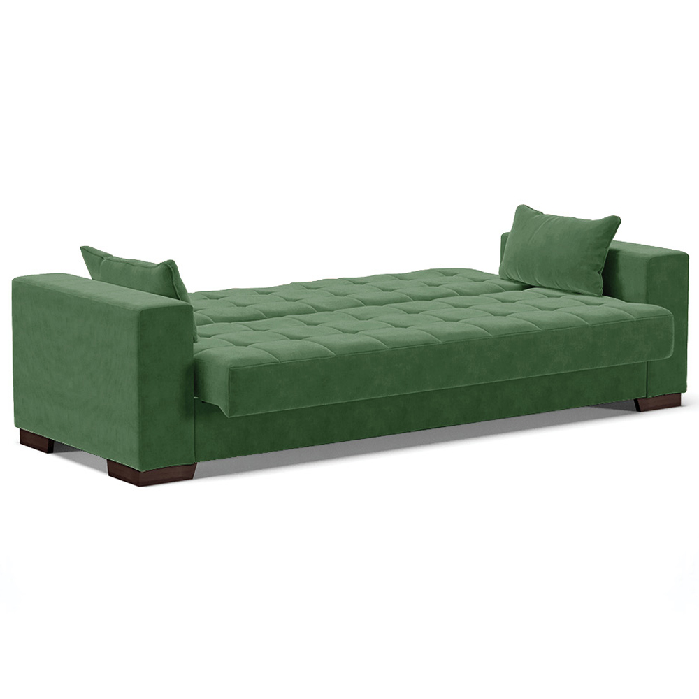 Sofá Cama Decorativo 210cm Beesley Suede Verde G19 - Gran Belo