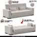 Sofá Cama Decorativo 210cm Beesley Veludo Cinza G19 - Gran Belo