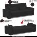 Sofá Cama Decorativo 210cm Beesley Veludo Preto G19 - Gran Belo