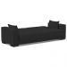 Sofá Cama Decorativo 210cm Beesley Veludo Preto G19 - Gran Belo