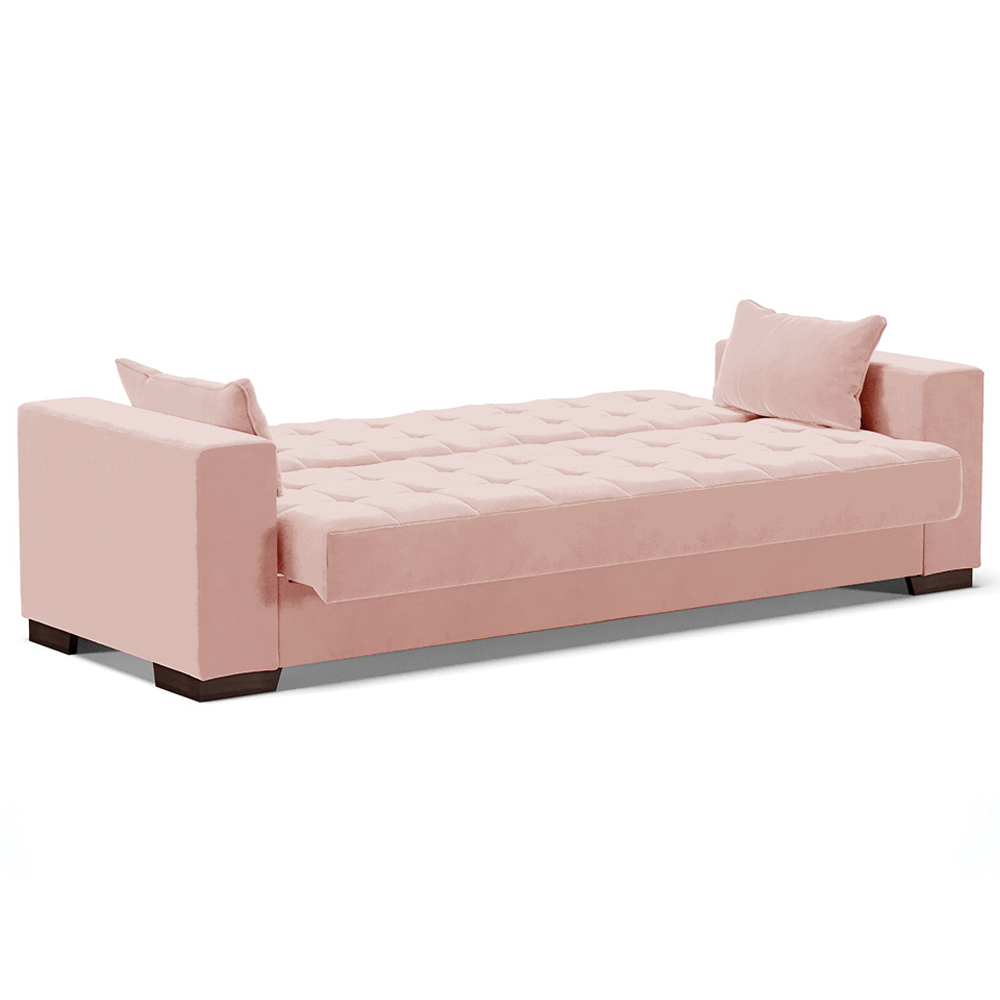 Sofá Cama Decorativo 210cm Beesley Veludo Rose G19 - Gran Belo
