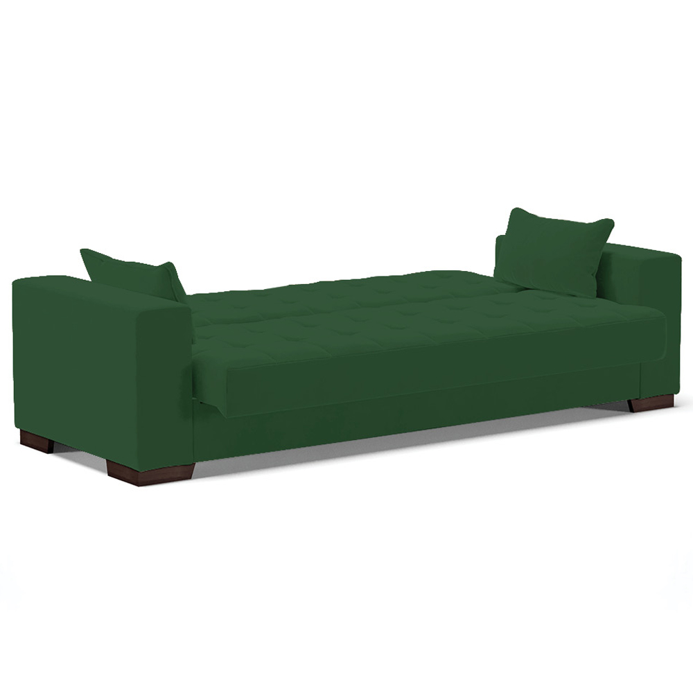 Sofá Cama Decorativo 210cm Beesley Veludo Verde G19 - Gran Belo