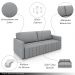 Sofá-Cama Decorativo Retrátil Thanos 2 Lugares 192cm Linho Cinza G45 - Gran Belo