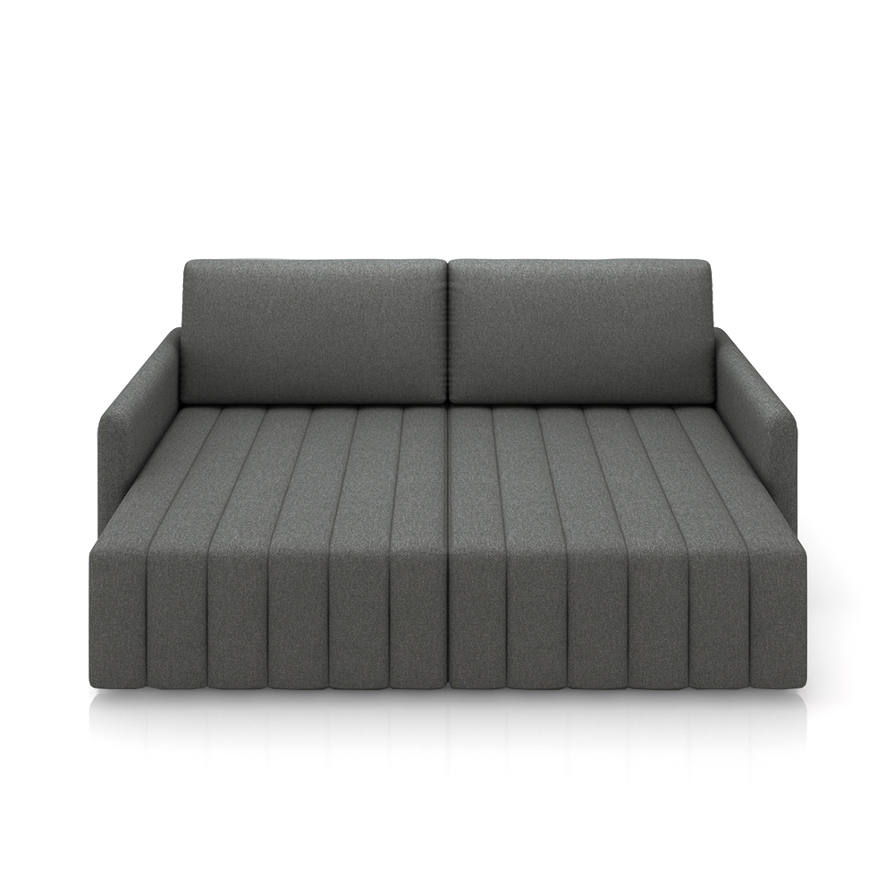 Sofá-Cama Decorativo Retrátil Thanos 2 Lugares 192cm Linho Grafite G45 - Gran Belo