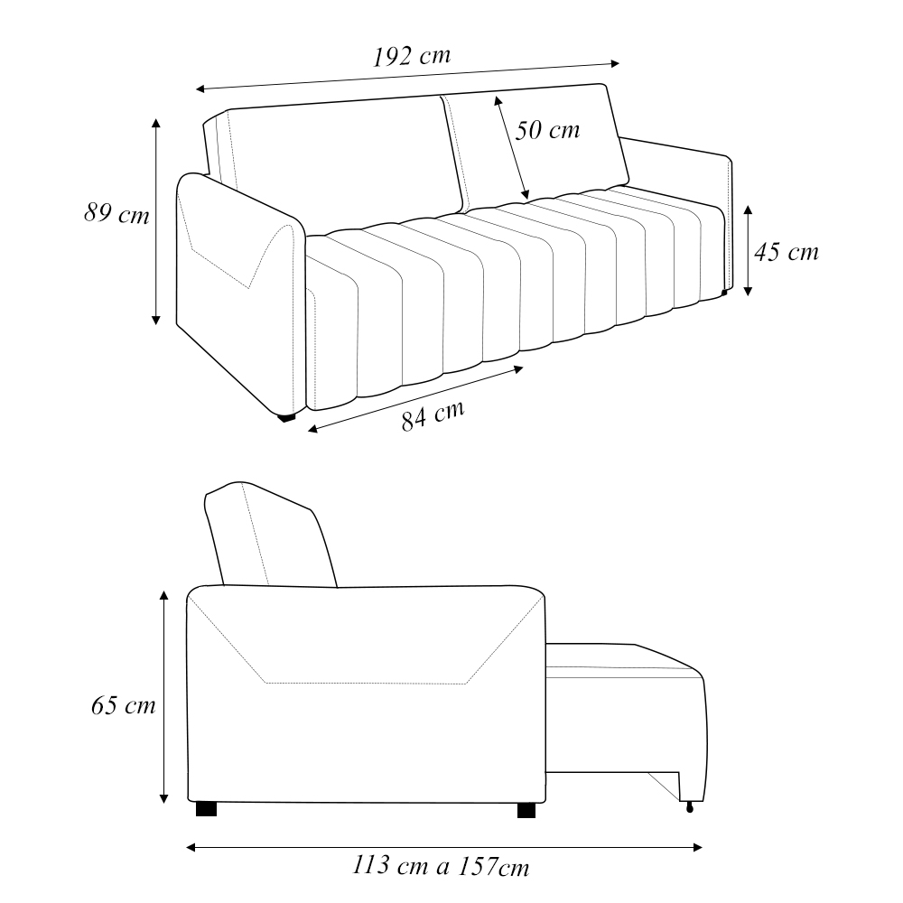 Sofá-Cama Decorativo Retrátil Thanos 2 Lugares 192cm Veludo Bege G45 - Gran Belo