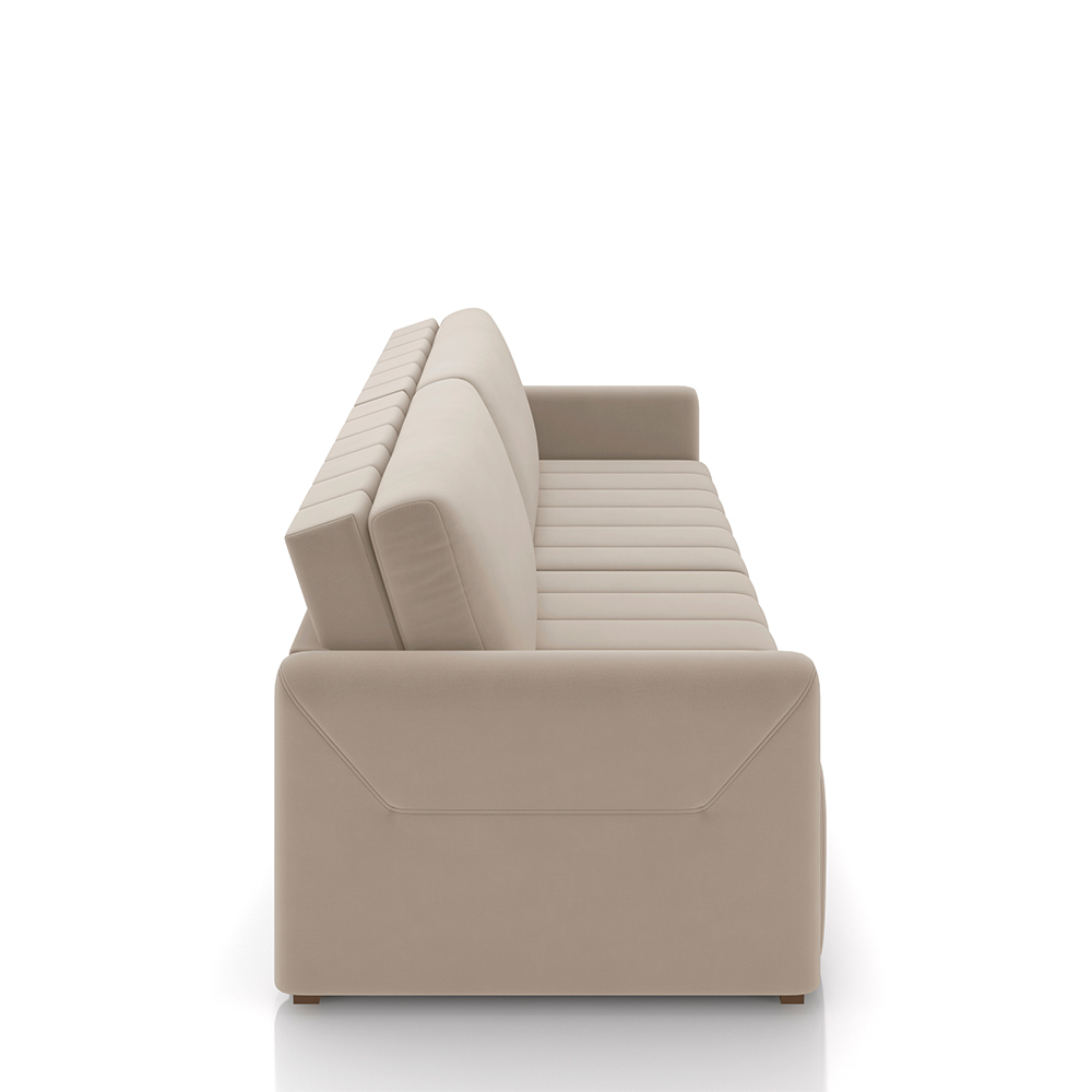 Sofá-Cama Decorativo Retrátil Thanos 2 Lugares 192cm Veludo Bege G45 - Gran Belo
