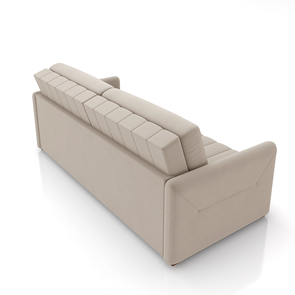 Sofá-Cama Decorativo Retrátil Thanos 2 Lugares 192cm Veludo Bege G45 - Gran Belo